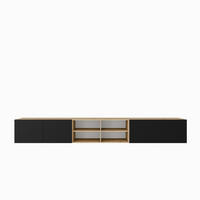 ZÁVĚSNÝ TV STOLEK CAVA, 300/41/40 cm, dub Artisan - černá/dub artisan, kompozitní dřevo (300/41/40cm) - MASSENO