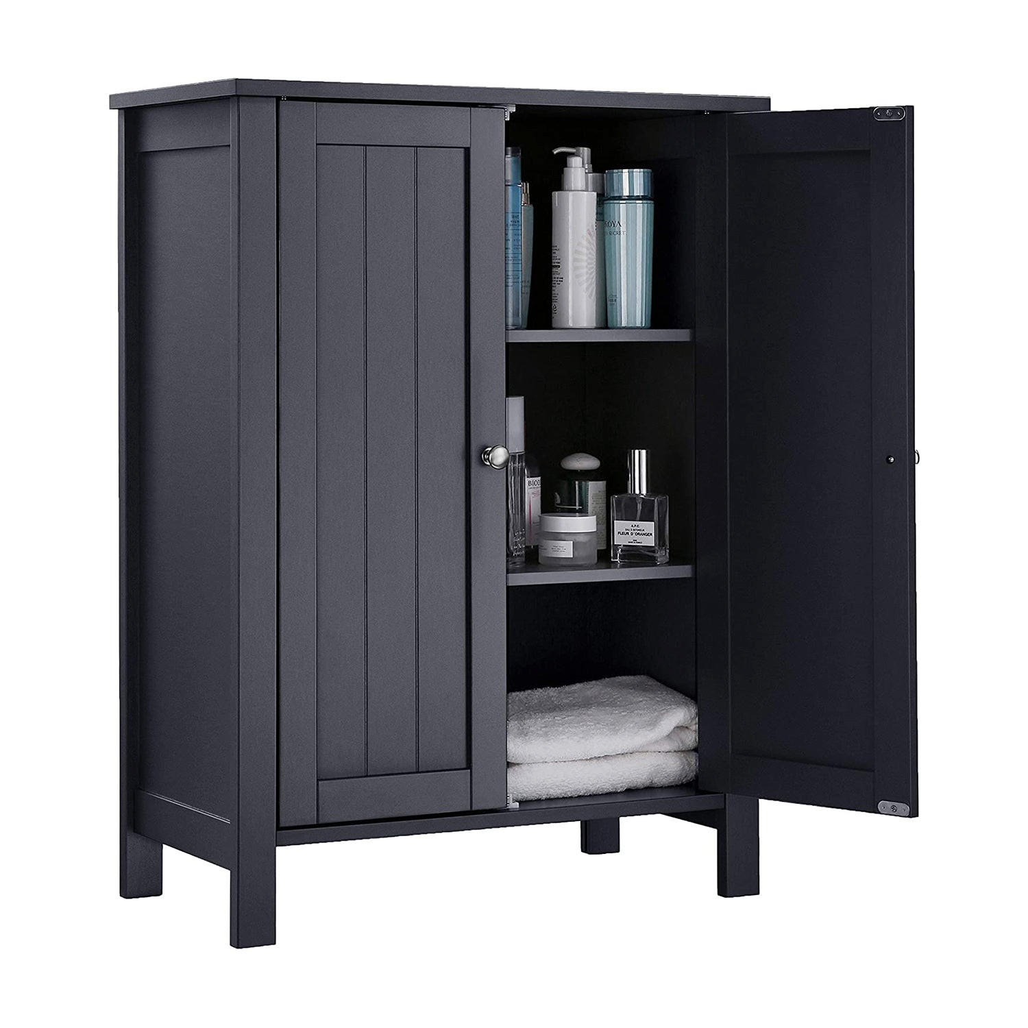 BADEZIMMERSCHRANK - Grau, Holzwerkstoff (30/80/60cm) - Hansiro