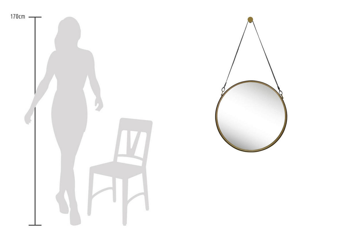 WANDSPIEGEL Gold 60/111 cm - Goldfarben, Metall (60/110.5/6cm) - KUNSTLOFT