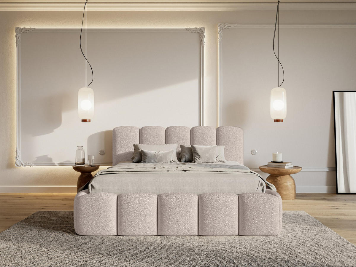 POLSTERBETT Cloudy II Hellbeige 160x200 cm - Ecru, Holz/Textil (160/200cm) - Selsey