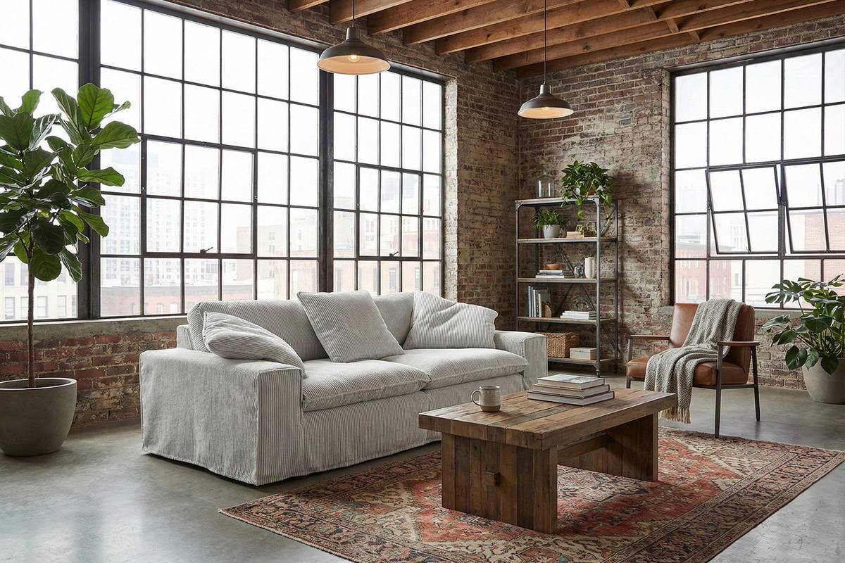 SOFA NETTA Hellgrau Cord - Hellgrau/Braun, Birkenholz/Textil (226/90/116cm) - KAWOLA