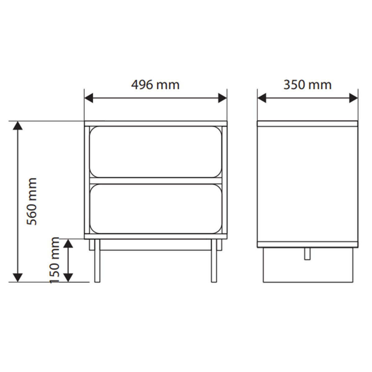 NACHTTISCH Wuwu Greige 50 cm - Taupe, Holzwerkstoff (49.6/56/35cm) - Selsey