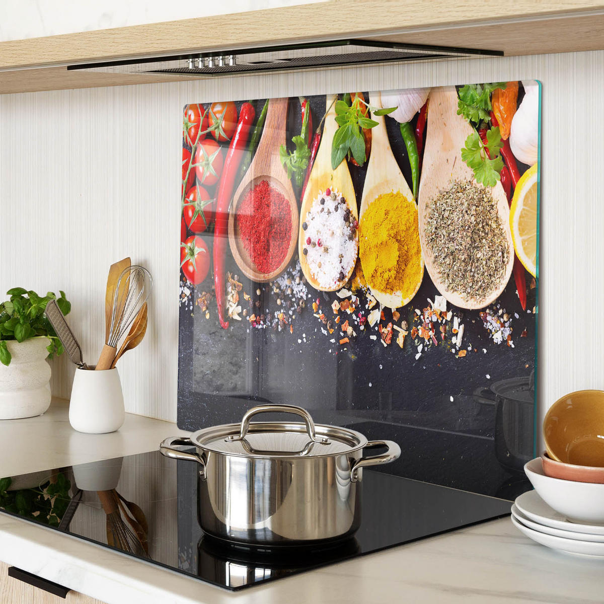 GLASPLATTE 60x52 cm Gewürzmischung - Multicolor, Glas (60/0.4/52cm) - TULUP