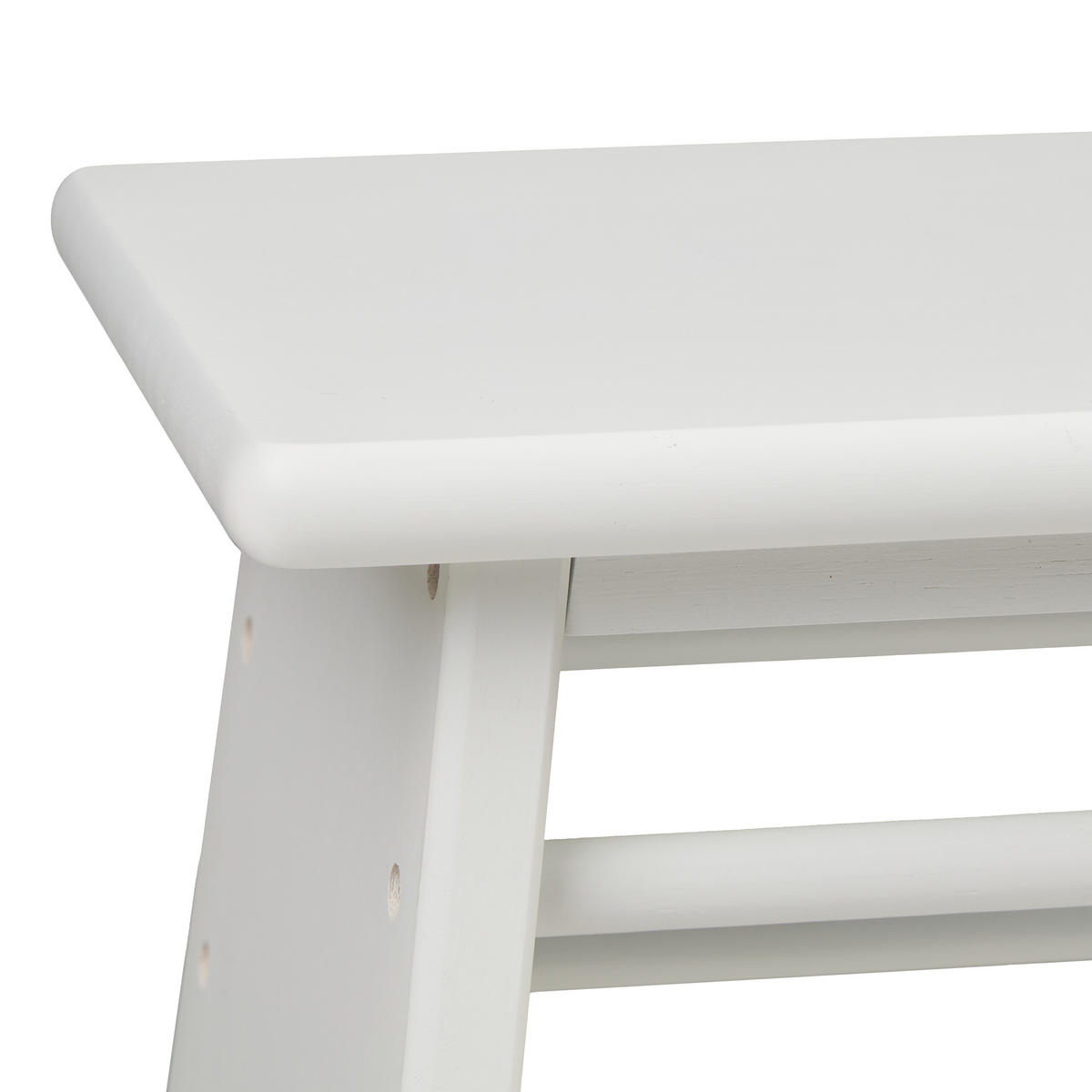 FUSSBANK - Weiß, Holz (33/20/21.5cm) - Relaxdays