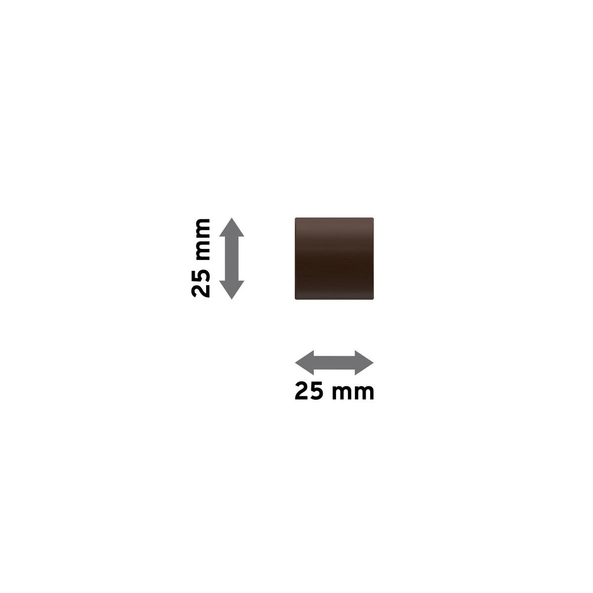 ENDSTÜCKE FÜR GARDINENSTANGEN 16 mm Ø, Pin Nussbaum, Packung 2 Stück - Nussbaumfarben, Holz (2.5/2.5/2.5cm) - INTERDECO