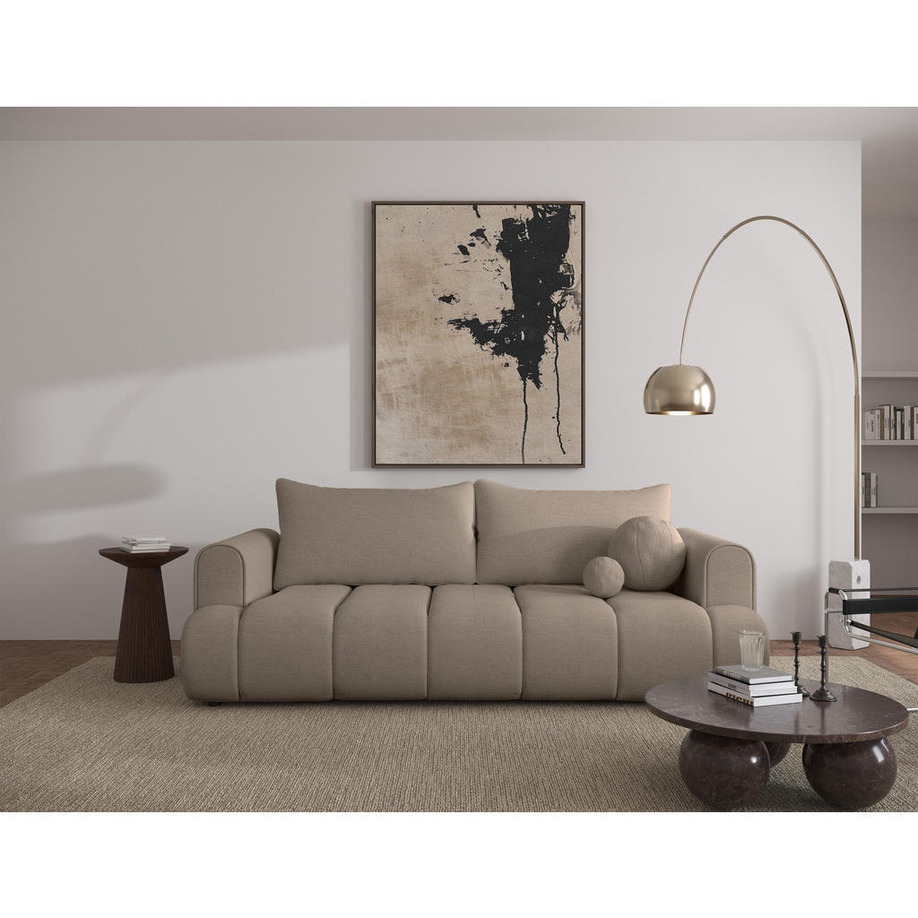 Thumbnail - Selsey 3-Sitzer-Sofa, Beige, Textil, Rechteckig, 250x90x112 cm, Wohnzimmer, Sofas & Couches, Schlafsofas