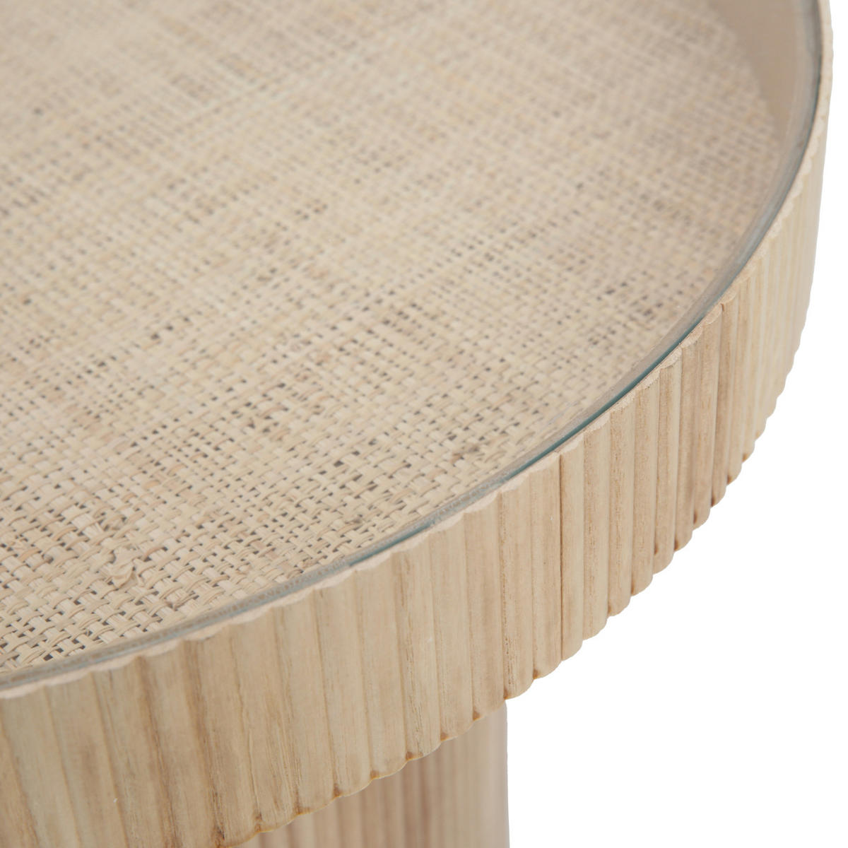 BEISTELLTISCH Miguel mit Glas - Braun, Holz (59/59/45cm) - SVITA