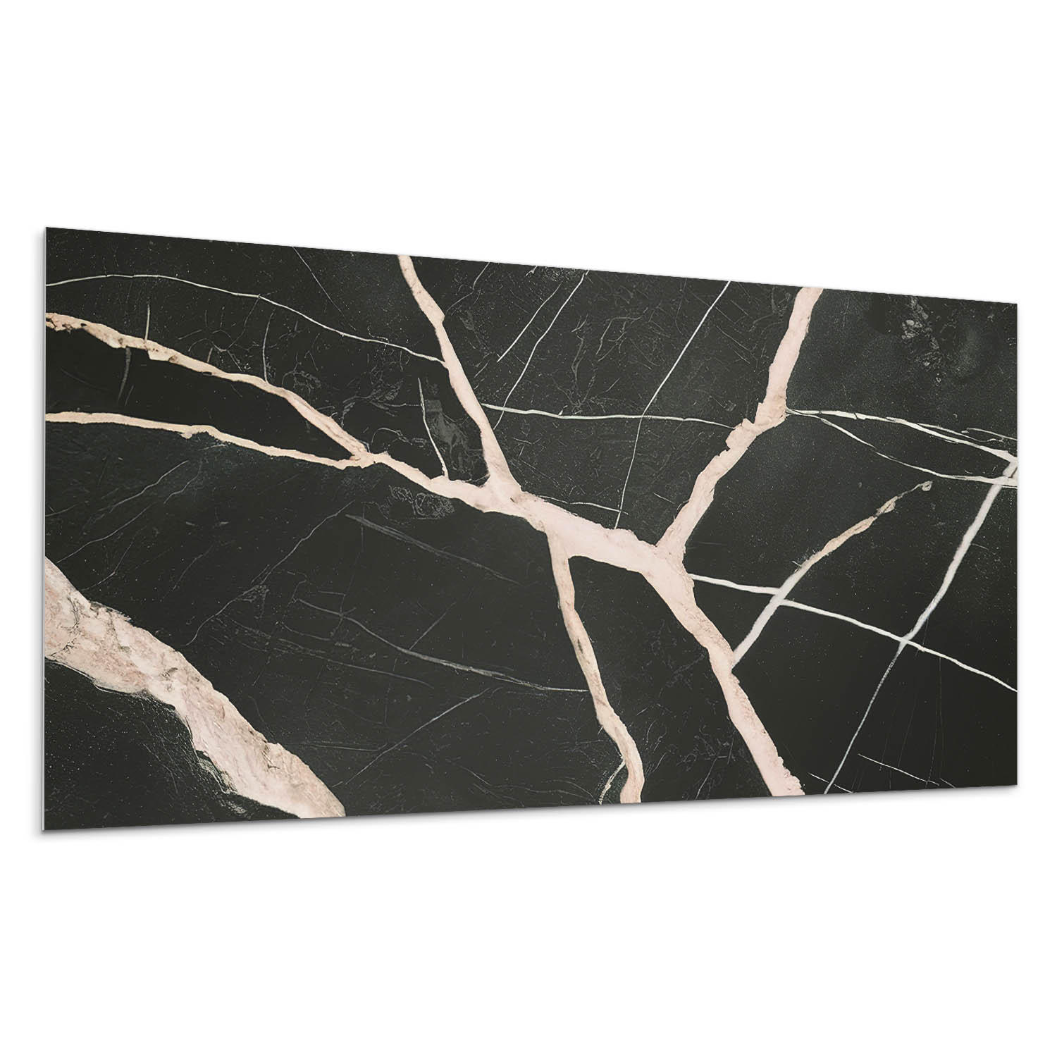 Wallfluent Wandpaneel Schwarz Hochglanz 30x1.6x60 cm