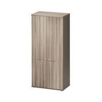 KLEIDERSCHRANK 2 Türen L80 Jazz - Französische Herstellung - 80/48/183 cm - Hellgrau, Holzwerkstoff (80/183/48cm) - Calicosy