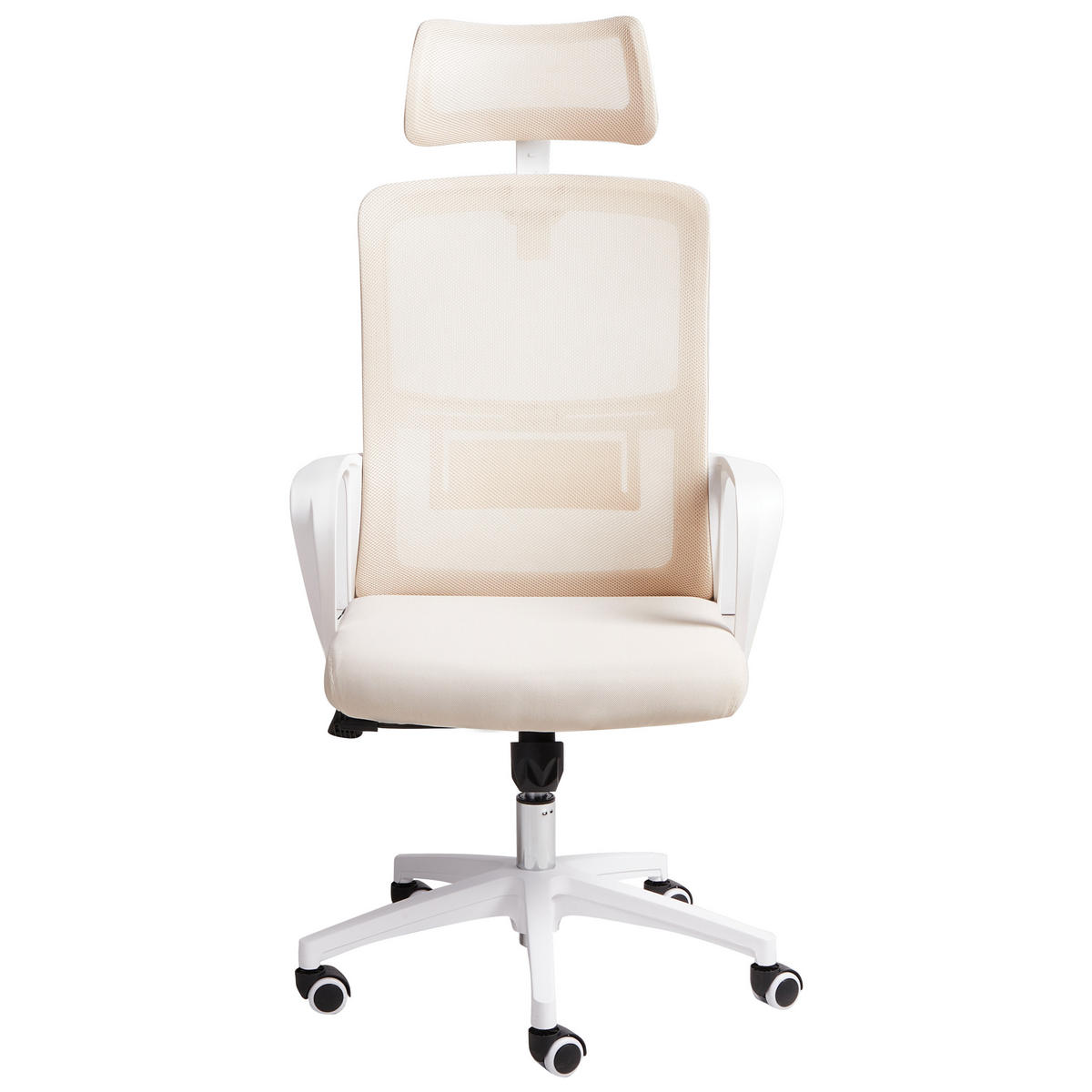 BÜROSTUHL Beige Monarch - Beige/Weiß, Textil (46/110/62cm) - Beliani