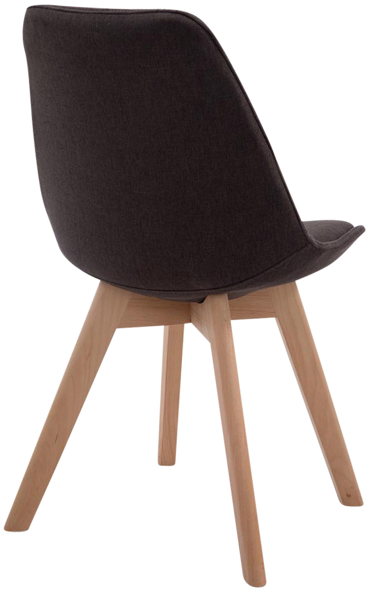 STUHL Stoff Dunkelgrau - Eukalyptusholzfarben/Dunkelgrau, Holz/Textil (48/84/55cm) - CLP