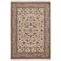 ORIENTTEPPICH Indo Isfahan, klassisch, strapazierfähig 40x60 cm - Creme, Textil (40/60cm) - Rug and Roll