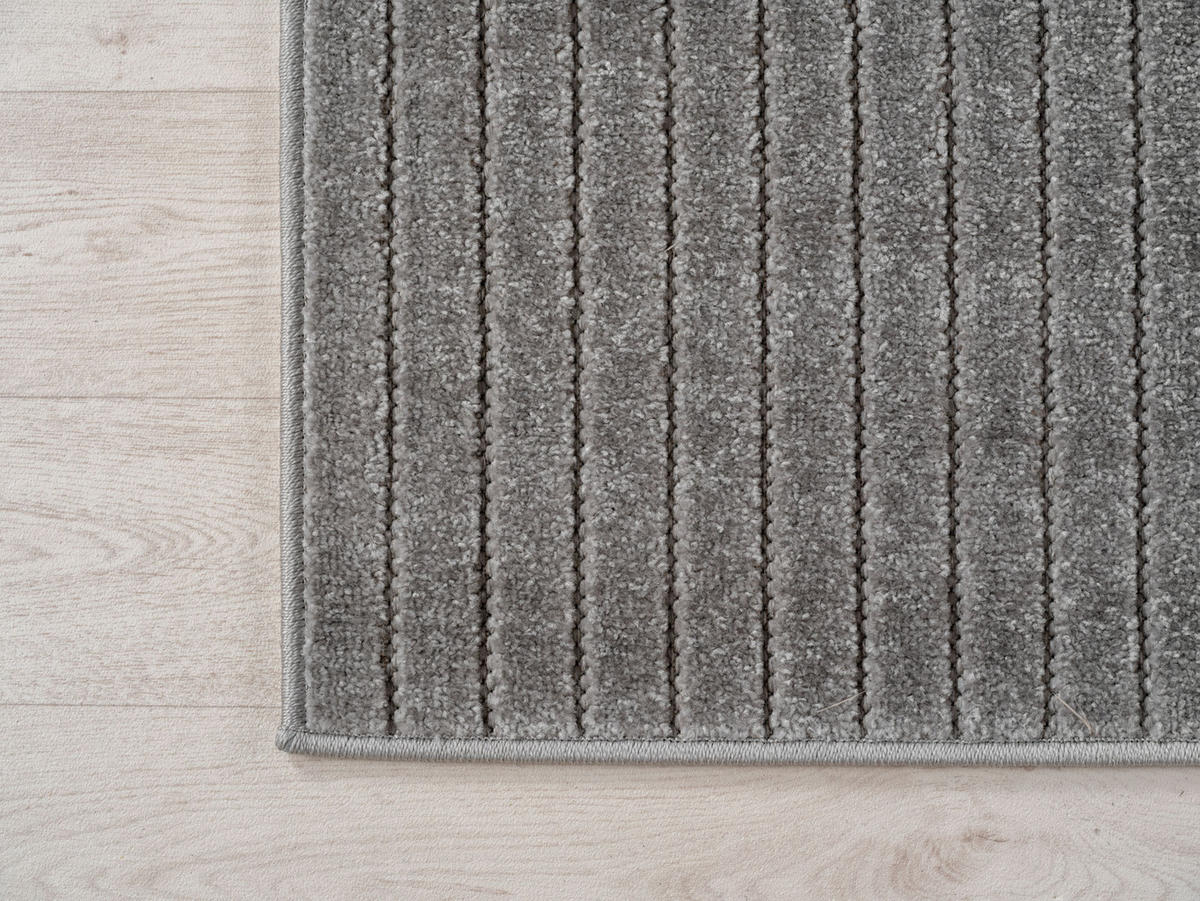TEPPICH In-/Outdoor Kurzflor Skandinavisch Muster Polypropylen Terrasse Silber Läufer 80x150 - Silberfarben, Textil (80/150cm) - KADIMA DESIGN