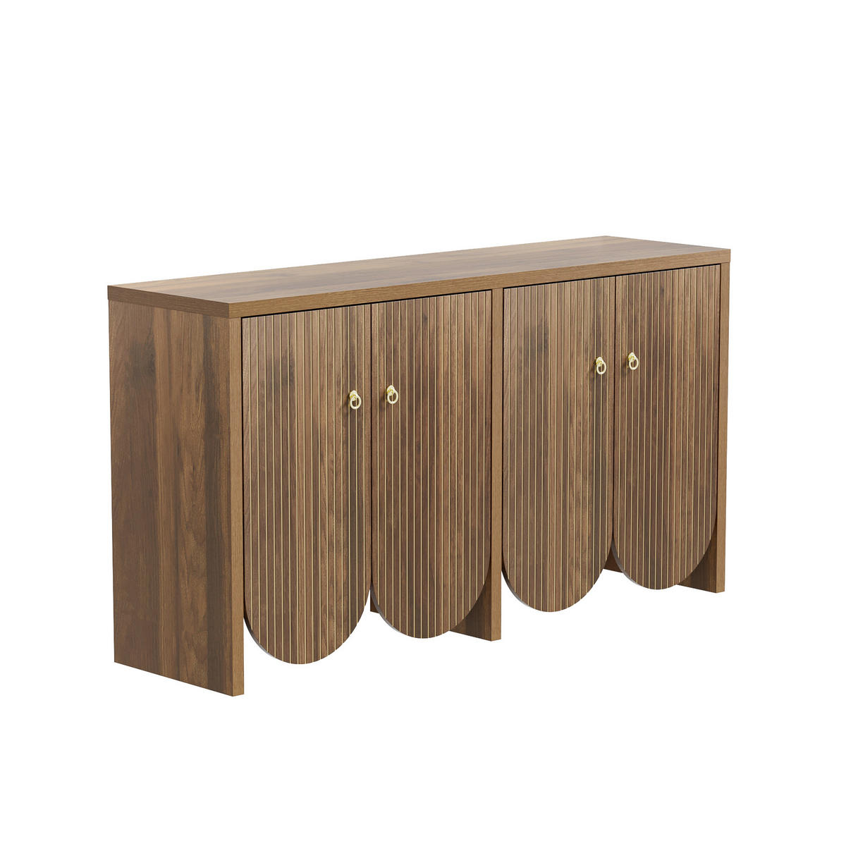 SIDEBOARD Elegantes in Walnuss Optik, 147/40/80cm - Ahornfarben, Holzwerkstoff (147/80/40cm) - Urban Meuble