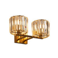 WANDLEUCHTE Orivania, Transparent und Goldfarben, 35cm - Goldfarben, Glas (35/15/35cm) - KOSILUM