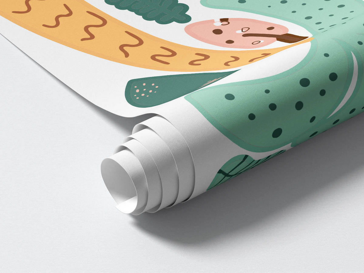 WANDAUFKLEBER 80x112cm - Tropische Vegetation - Multicolor, Kunststoff (80/112/0.1cm) - Wallfluent