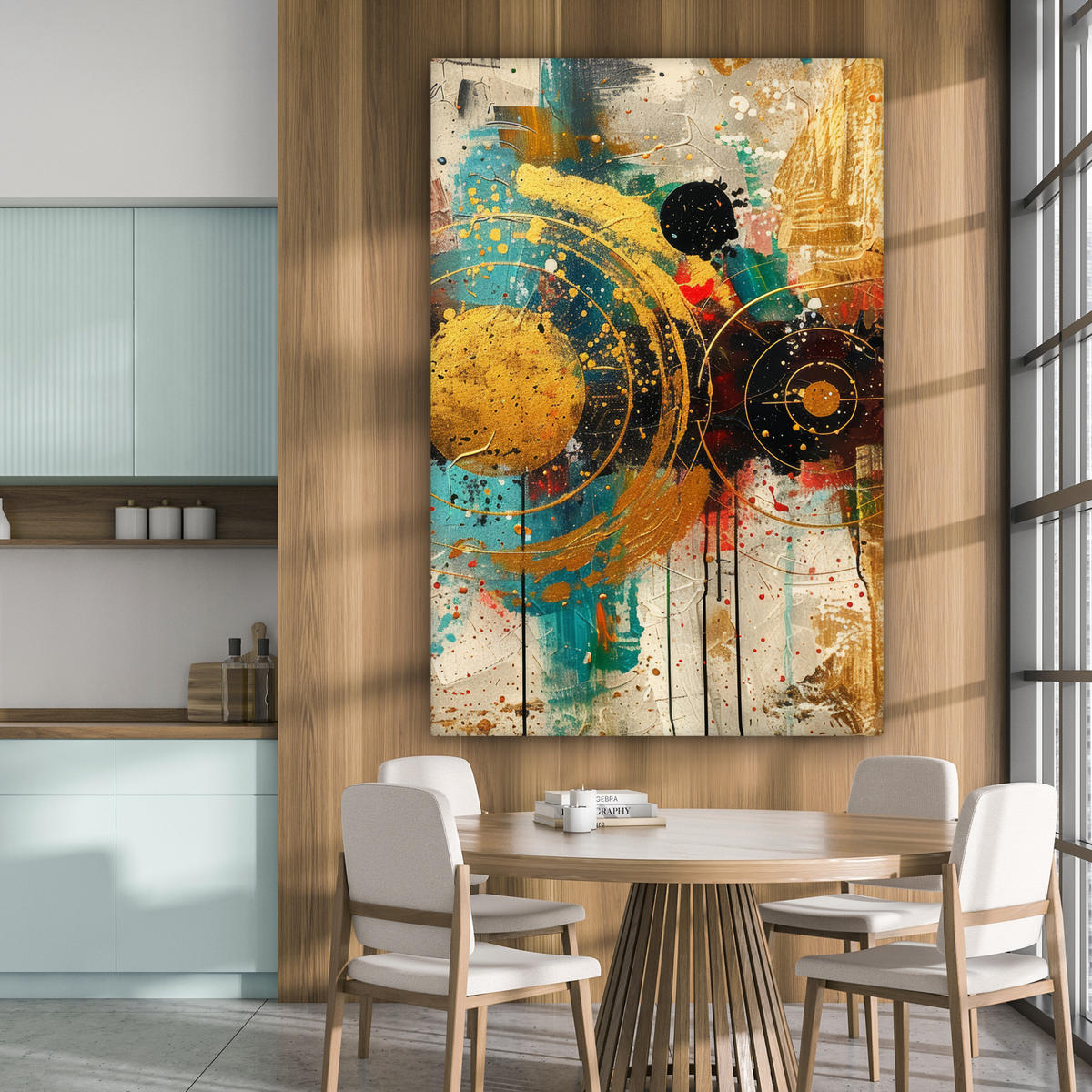 OBRAZ NA PLÁTNE Abstraktné - umenie - zlaté - moderné 90x140 cm - viacfarebná, textil (90/140cm) - MuchoWow