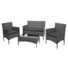 POLY-RATTAN GARNITUR Grau, Anthrazit - Anthrazit/Grau, Kunststoff - MCW
