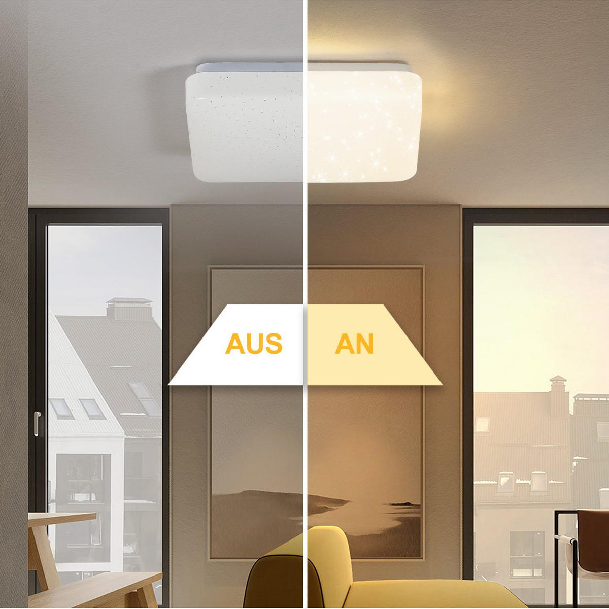 LED-DECKENLEUCHTE Adelheid 21/21/4 cm - Weiß, Kunststoff (21/21/4cm) - Nettlife