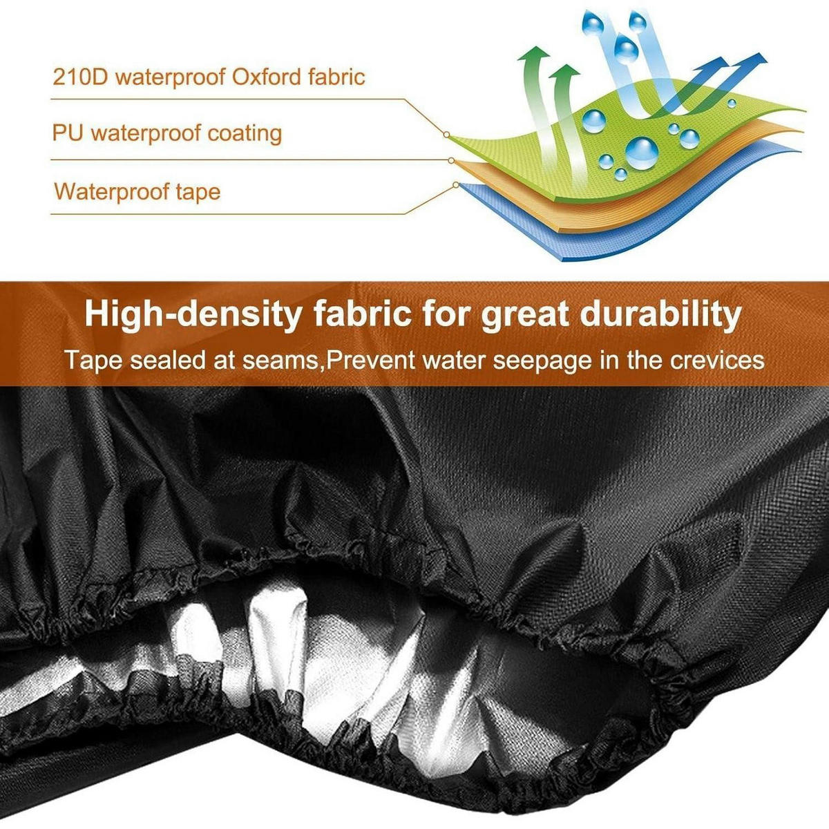GARTENSTUHL Abdeckung 2-teiliges Set 64 x 64 x 70/120 cm Schwarz - Schwarz, Textil (64/120/64cm)