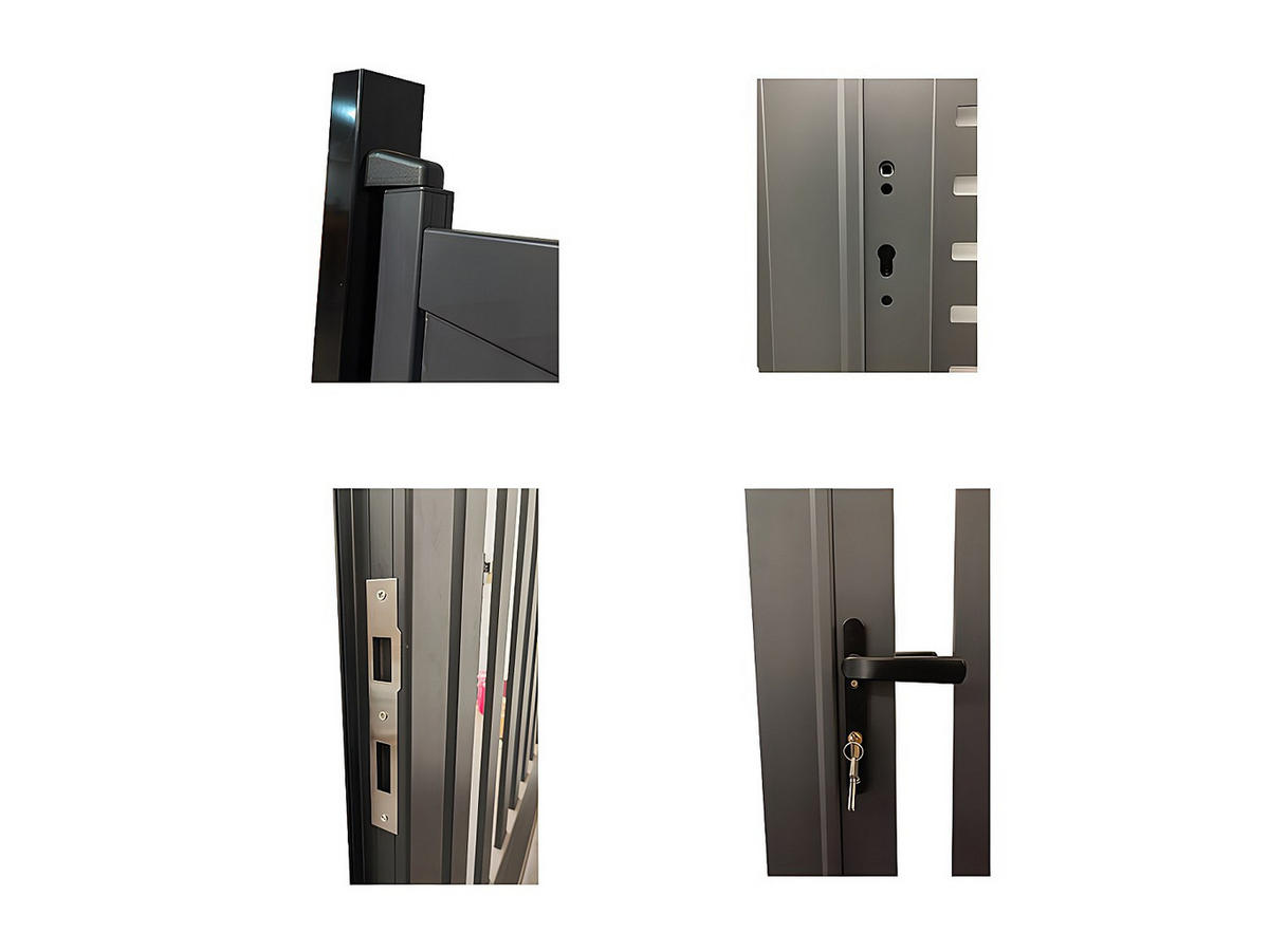 FLÜGELTOR - 301cm x 4.5cm - Aluminium - anthrazitgrau - LABRIT II - Anthrazit, Metall (301/178.5cm) - Vente-Unique