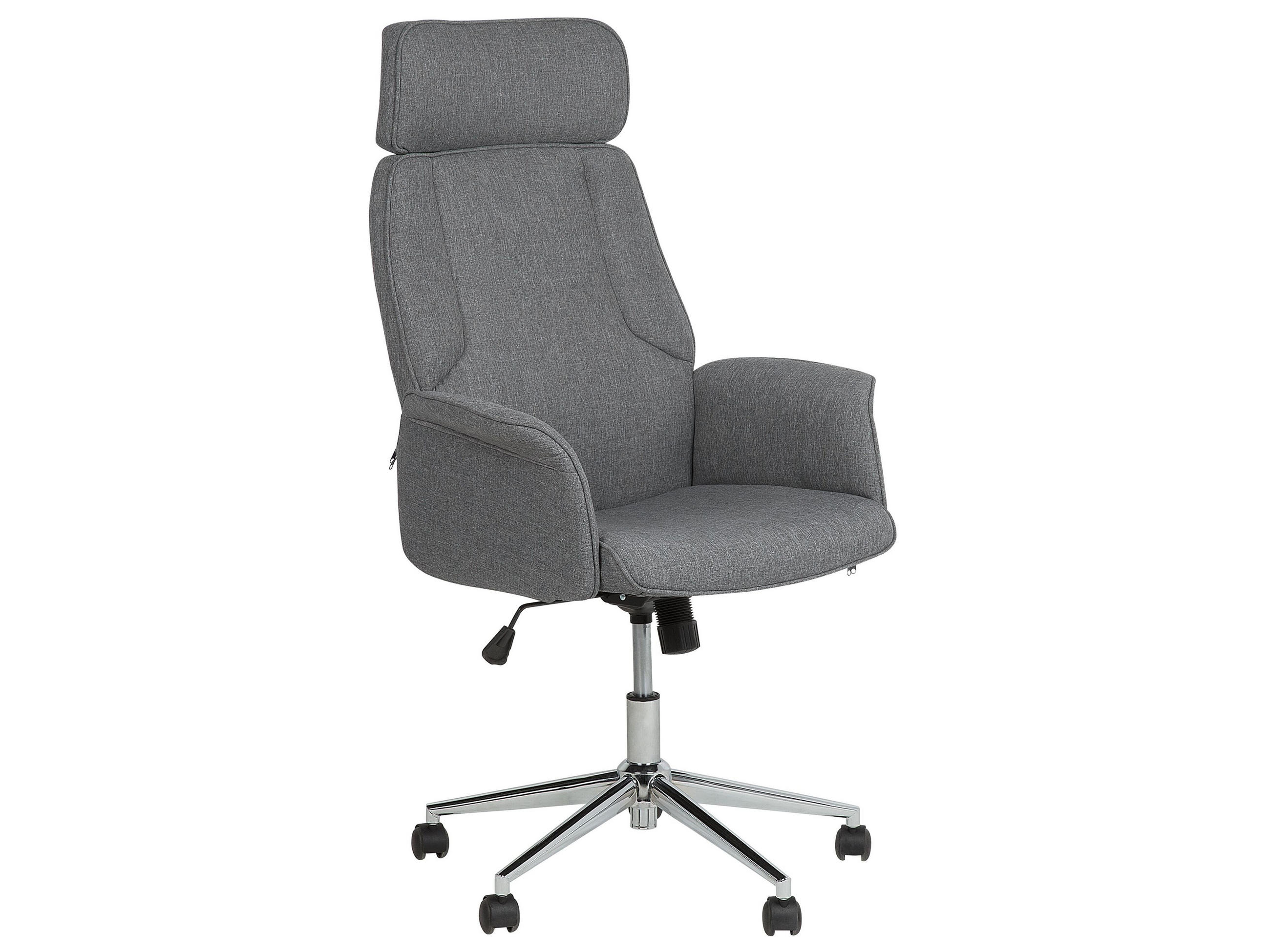 BÜROSTUHL Polyester Grau Pilot - Grau, Textil/Metall (72/117/72cm) - Beliani