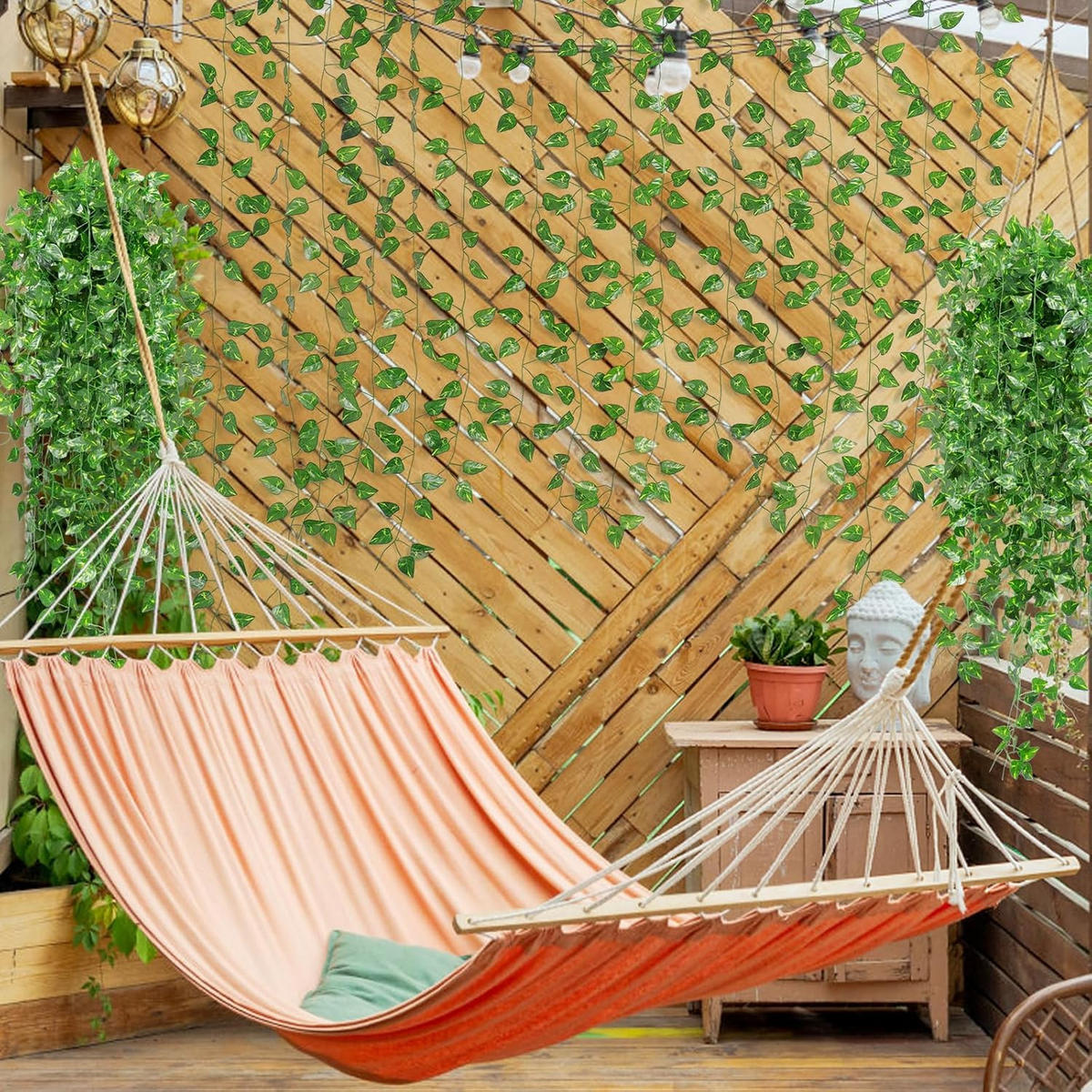 KUNSTPFLANZE 6 Stück,220cm Länge, - Grün, Kunststoff (7cm) - Coonoor