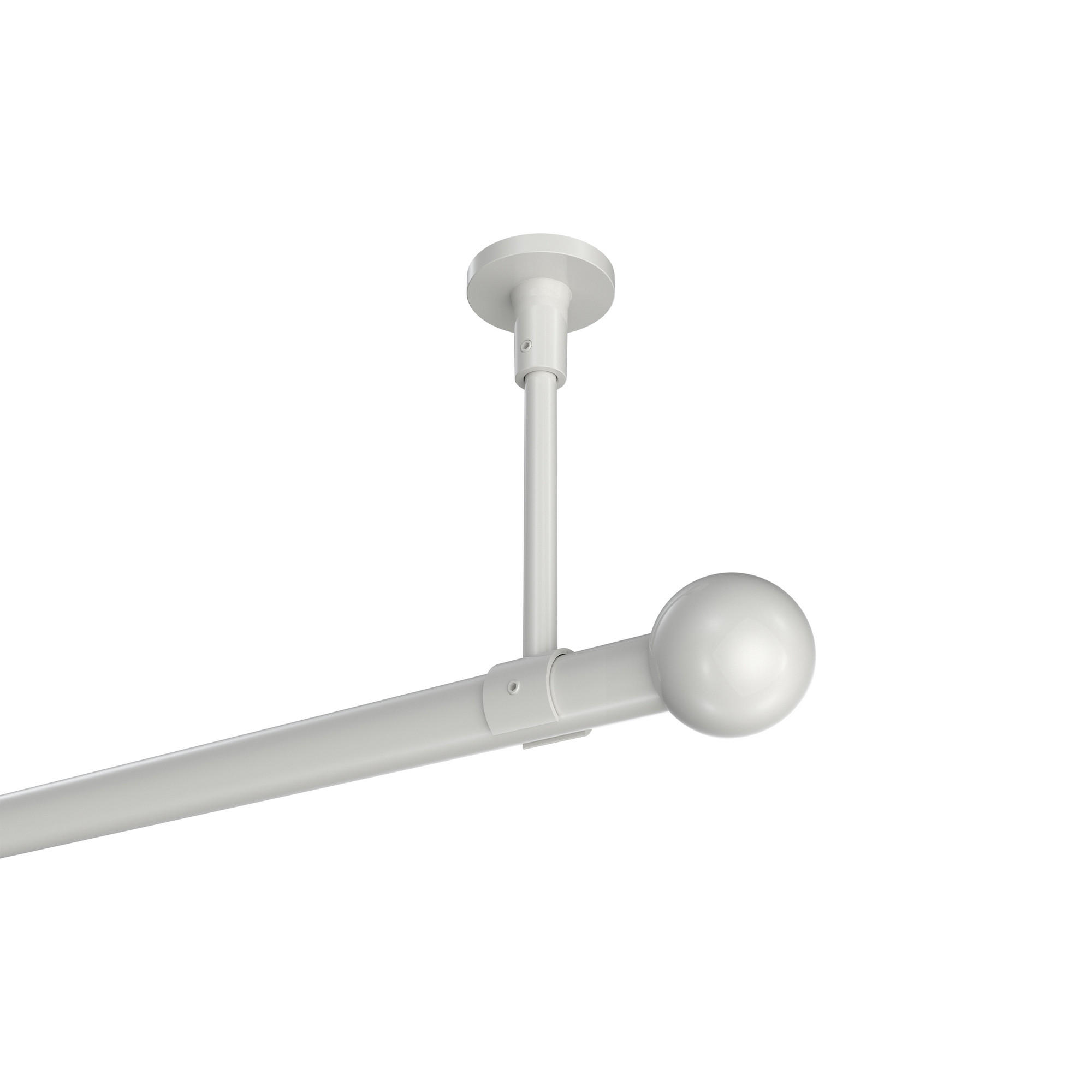 GARDINENSTANGEN-SET Sonette Luino 100 cm, 1-läufig, 20 mm Ø Weiß - Weiß, Metall (100cm) - INTERDECO
