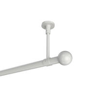 GARDINENSTANGEN-SET Sonette Luino 320 cm (geteilt in 2 x 160 cm), 1-läufig, 20 mm Ø Weiß - Weiß, Metall (320cm) - INTERDECO