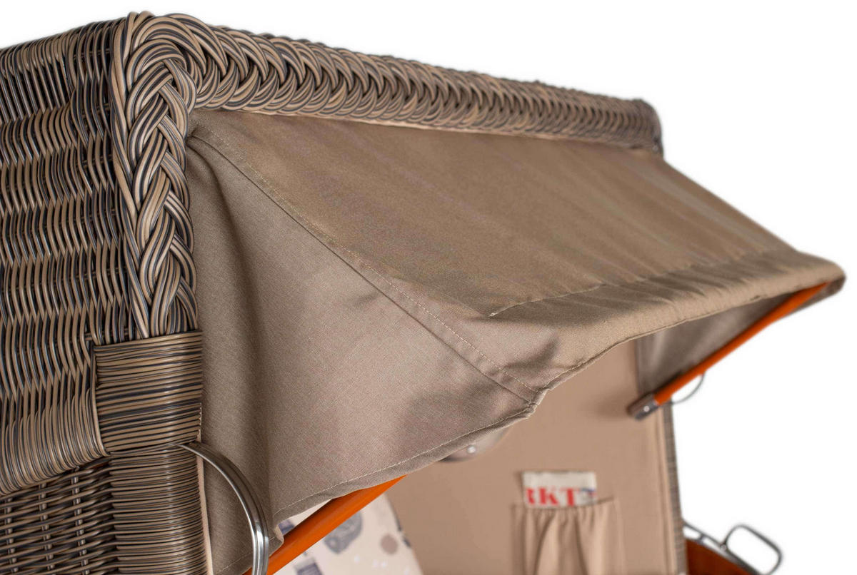 STRANDKORB XXL Düne Grande 2,5 Sitzer - Taupe/Braun, Metall (142/170/95cm) - Mr. Deko