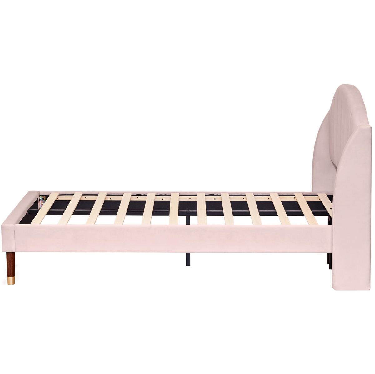 POLSTERBETT 90/200 cm mit Lattenrost, gepolstertem Kopfteil und Samtbezug, Pink - Rosa, Textil (90/200cm) - Redom