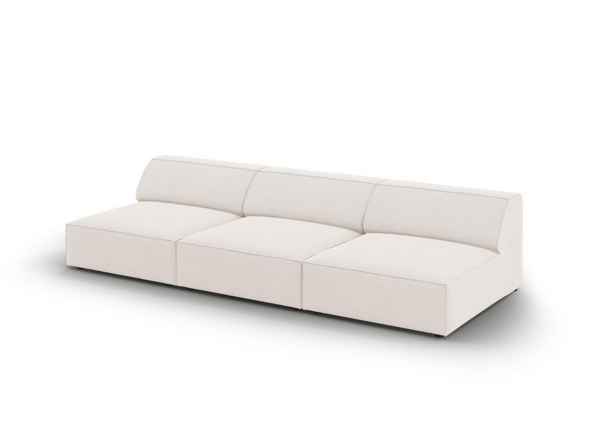 SOFA Jodie aus strukturiertem Stoff leichtes beige 3 Sitzplätze - Beige, Textil (102/70/240cm) - Micadoni