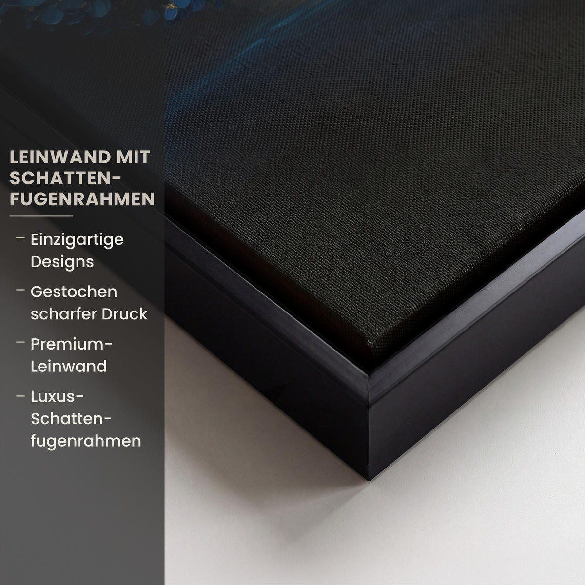 LEINWAND Bilder mit Rahmen - Baum - Blau - Blätter - Pinselstriche - 30x40 - Blau, Textil (30/40cm) - MuchoWow