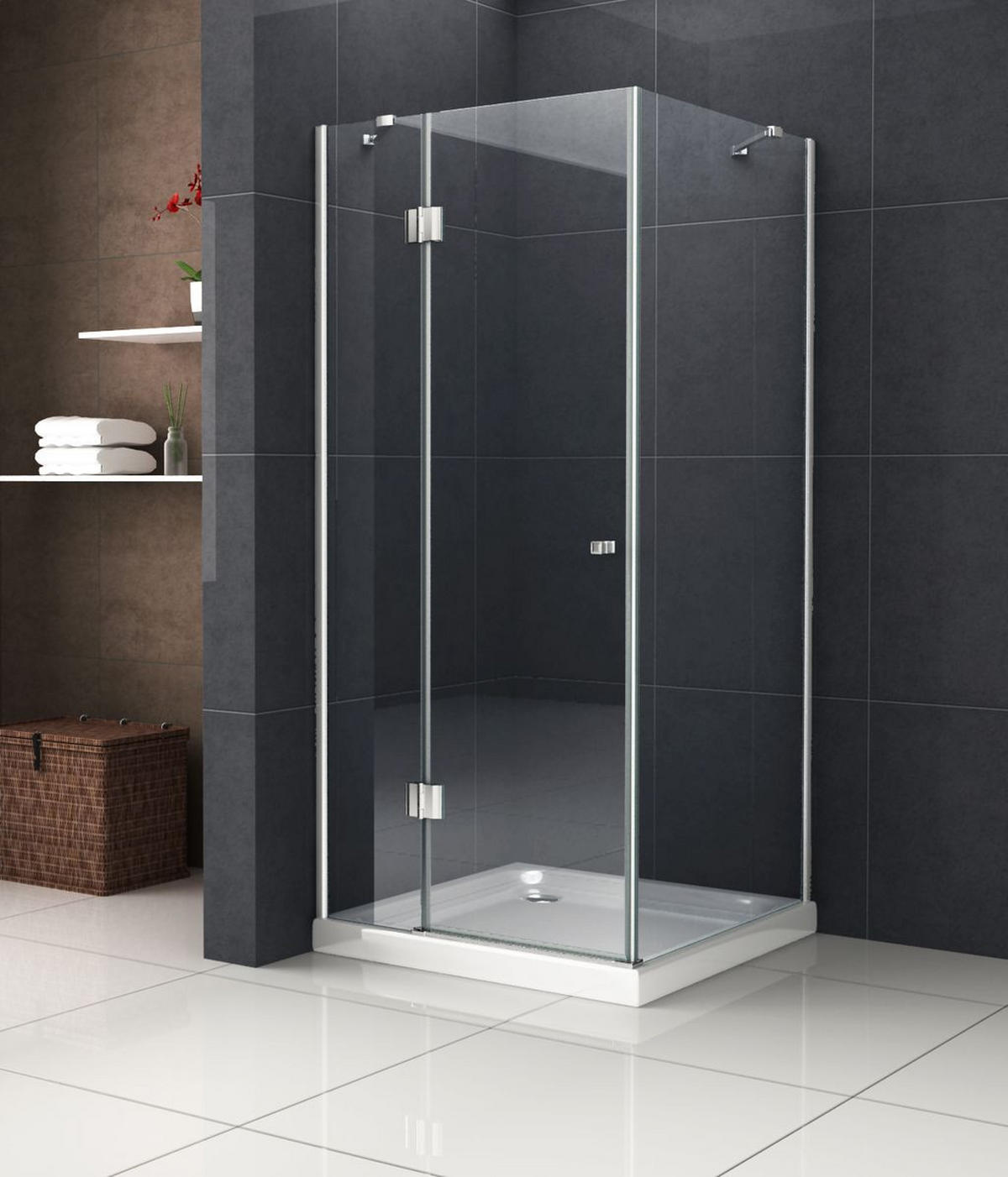 DUSCHKABINE RECREO Klar 80 x 80 x 190 cm 6 mm ESG - Klar, Glas (80/80/190cm) - Glasdeals