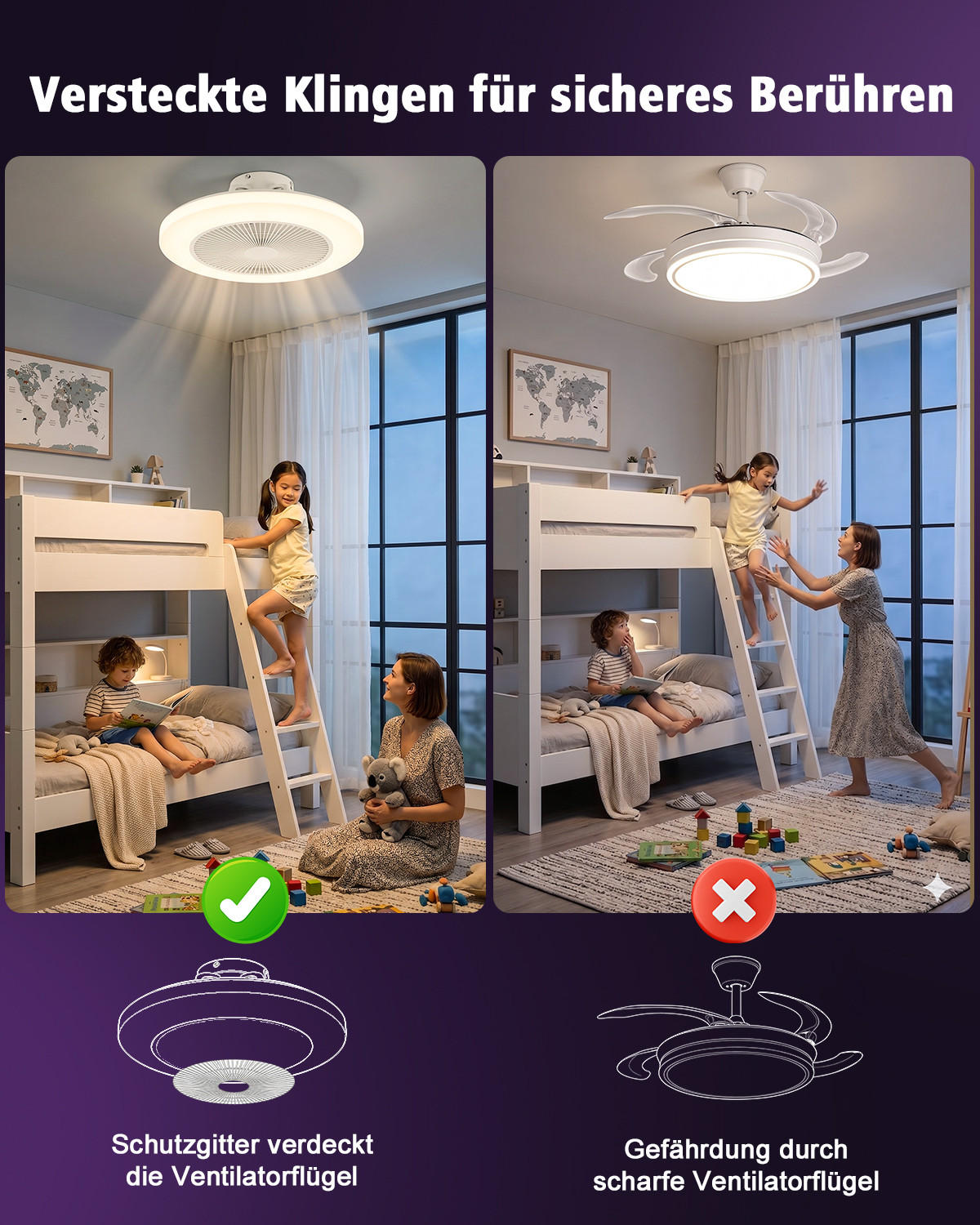 DECKENVENTILATOR FA1011 mit LED Leuchte CCT RGB - Weiß, Kunststoff (54/23/54.5cm) - LOVHAUS