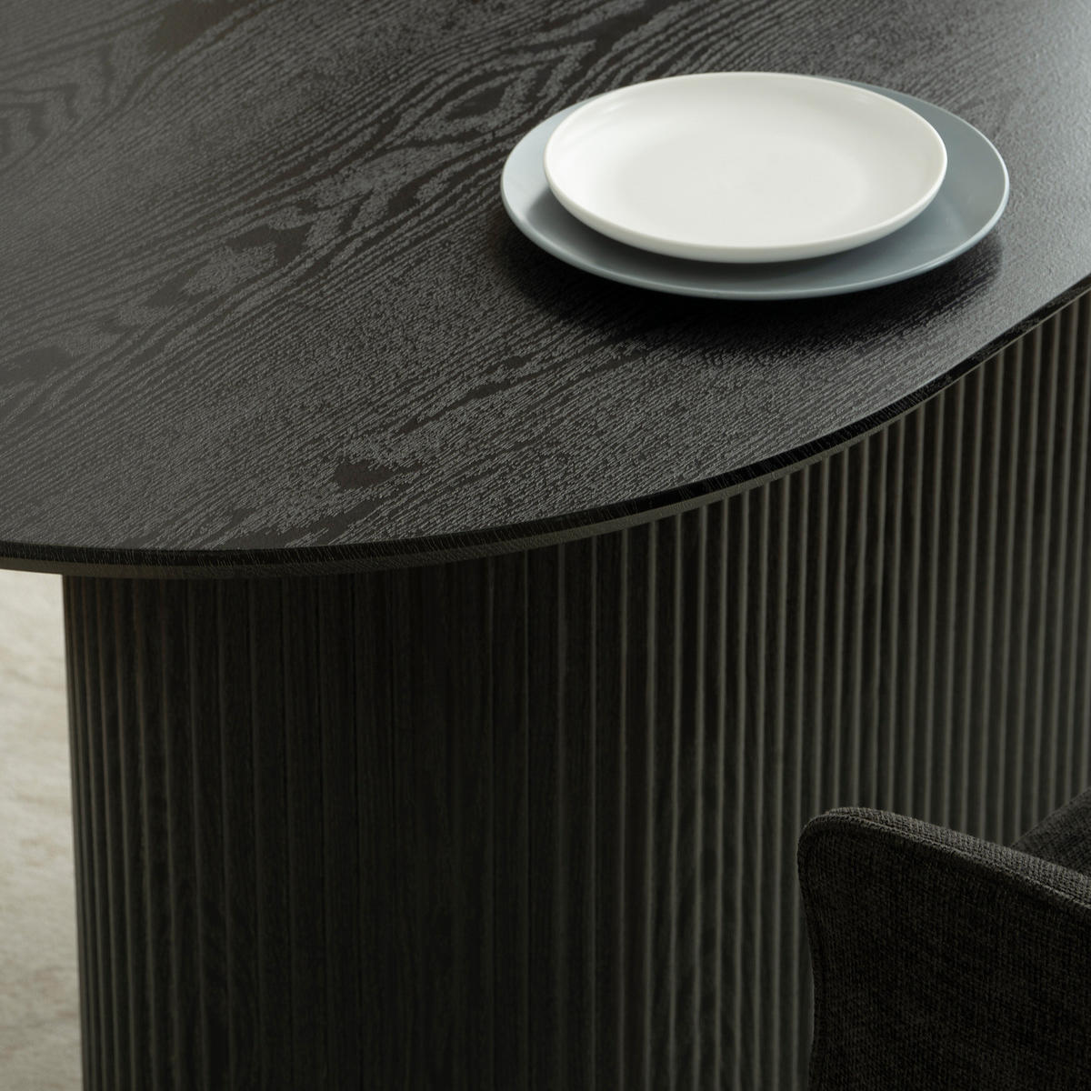 ESSTISCH - oval - Eichefarben/Schwarz, Holzwerkstoff (90/160/75cm) - home24