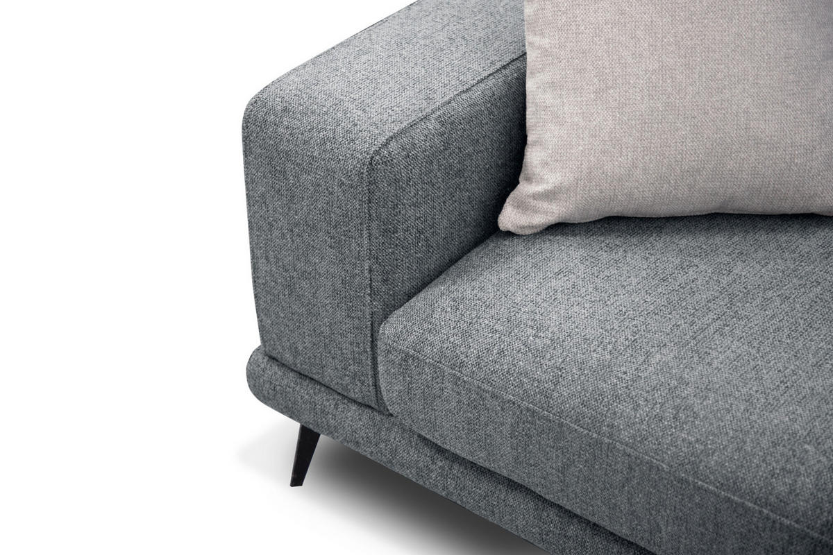 ECKSOFA MEDIOLANE 4-Sitzer, grau - Grau, Holzwerkstoff/Textil (282/219cm) - Courtois Laville