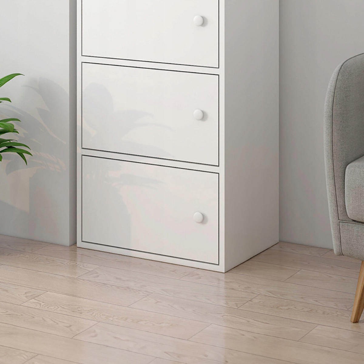 KOMMODE weiß 30/40/102 cm - Weiß, Holz (40/102/30cm) - Rebiko