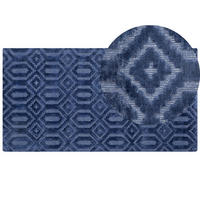 KURZFLOR-TEPPICH Adatepe 150/80 cm - Blau, Naturmaterialen (80/150cm) - Beliani