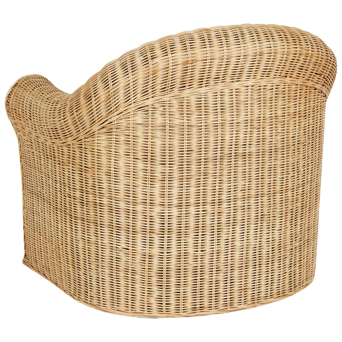 GARTENSTUHL Rattan Natürlich Livadeia - Naturfarben/Weiß, Naturmaterialen (90/82/75cm) - Beliani