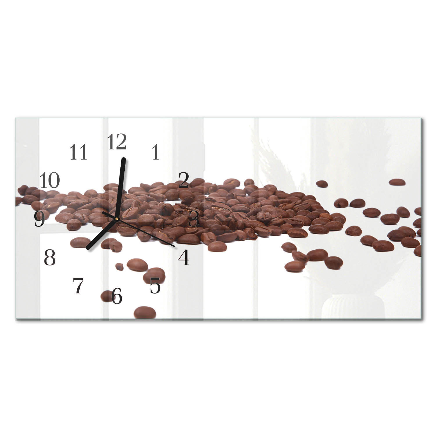 WANDUHR 60x30 cm - Blumen - Braun, Glas (60/30/0.4cm) - TULUP