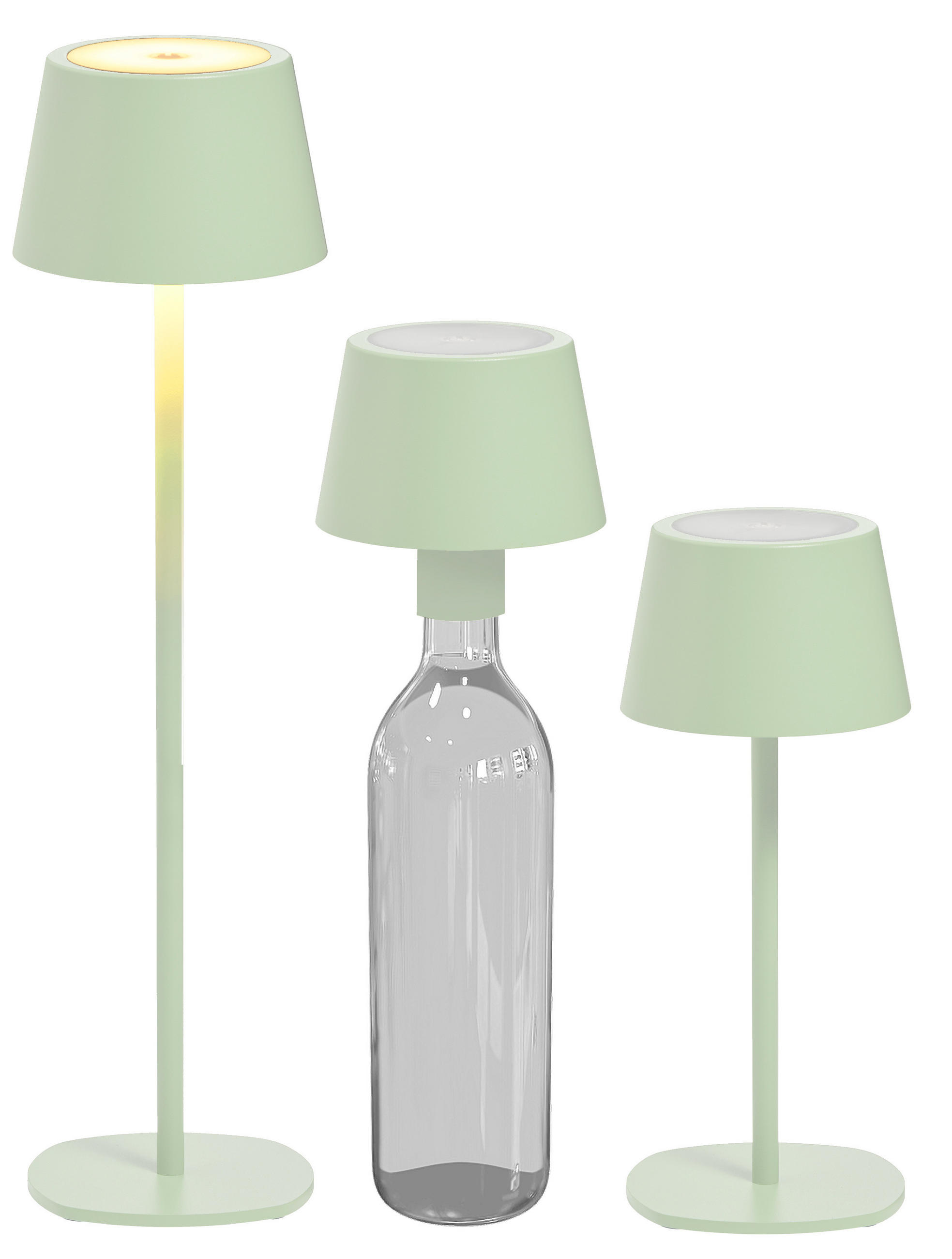 LED Tischlampe 3 in 1 Hellgrün max. 45cm hoch - Hellgrün, Metall (11/11/45cm) - Northpoint