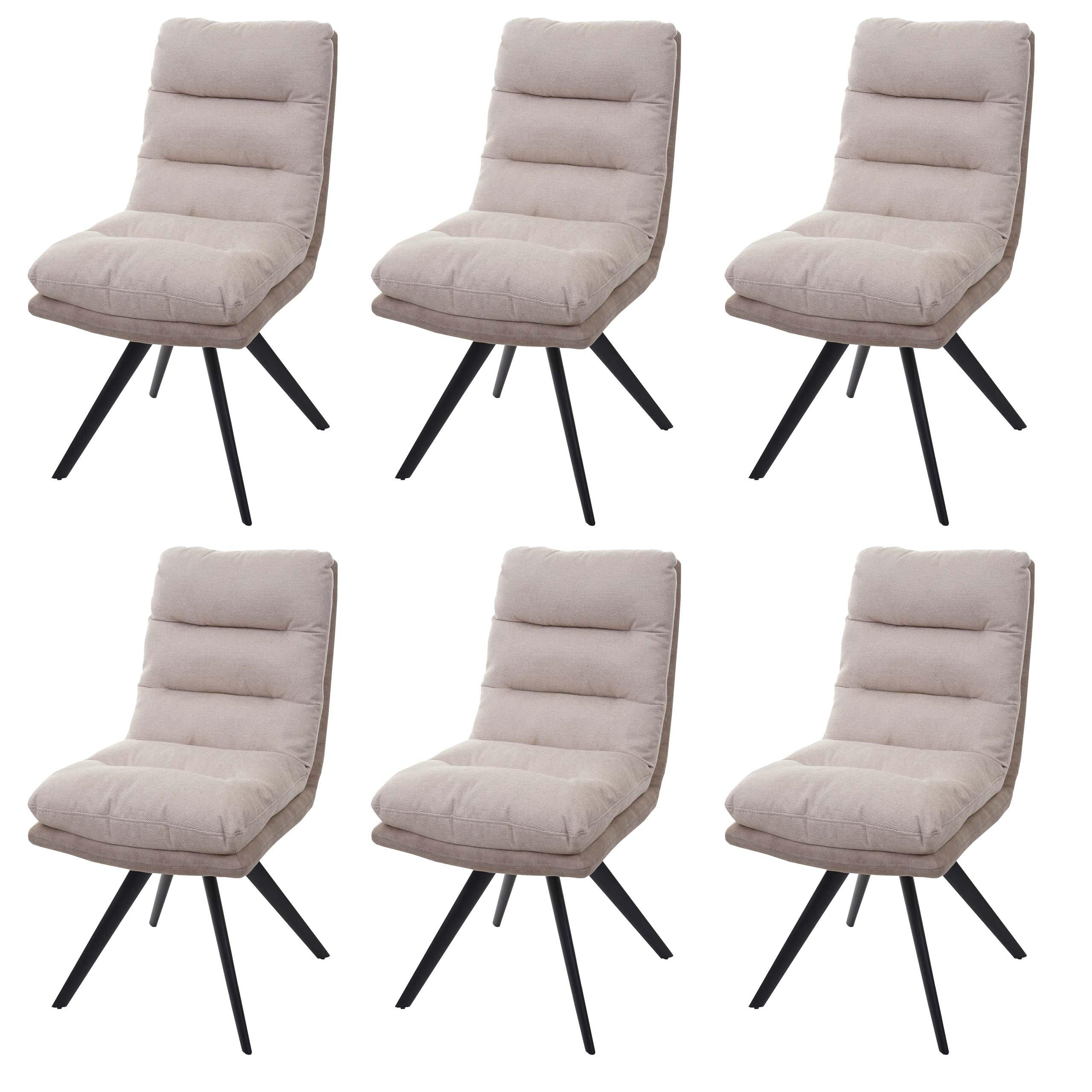 ESSZIMMERSTUHL Cremeweiß 6er-Set - Creme/Weiß, Textil (49/93/68cm) - Jamb