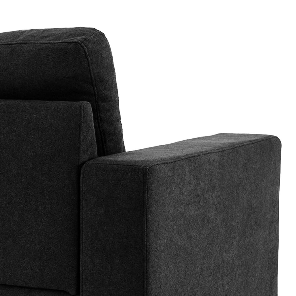 ECKSOFA Eckcouch in L-Form, Eckgarnitur in Leinenoptik Couchgarnitur Schwarz - Schwarz, Textil (136/193cm) - HOMCOM