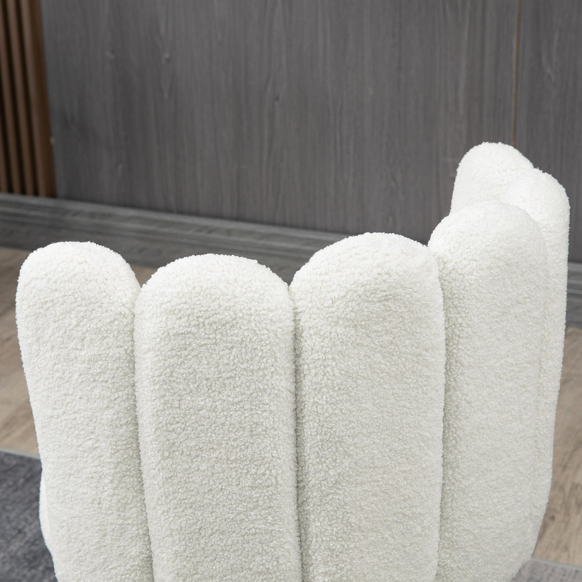 BARHOCKER 2er-Set DE-14722 mit Boucle-Bezug & Fußstütze Creme/Schwarz - Weiß, Metall (50/93/52cm) - ComfortXL