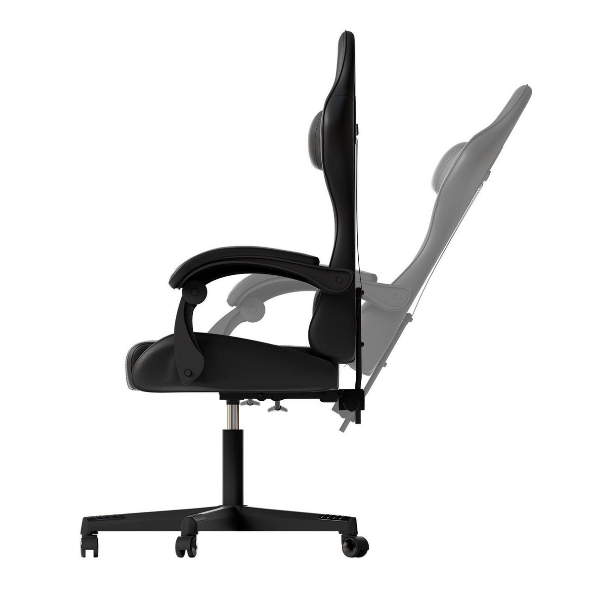 GAMINGSTUHL HyperSeat schwarz - Schwarz, Kunststoff (63/131/121cm) - Juskys
