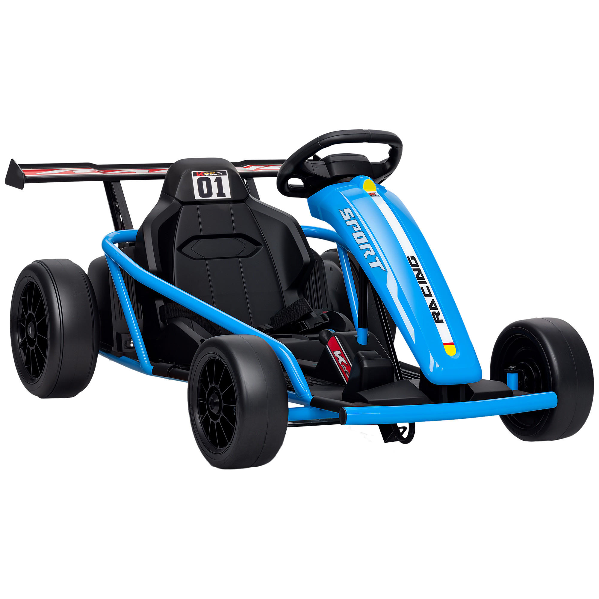 ELEKTRO-GO-KART DE-06229 mit Driftfunktion, Hupe und Musik Blau - Blau, Kunststoff/Metall (119/77/54cm) - ComfortXL
