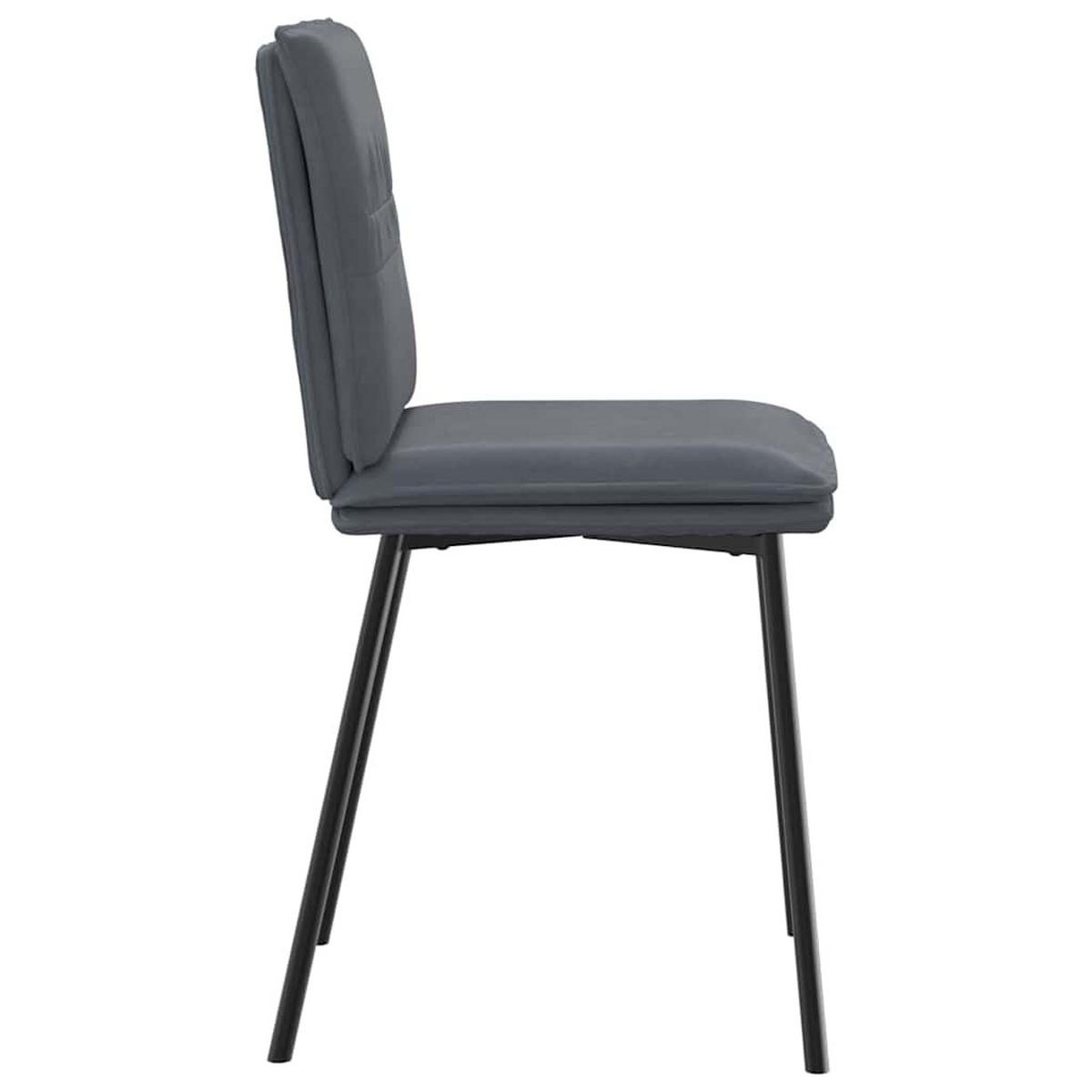 ESSZIMMERSTÜHLE 2 Stk. Dunkelgrau Samt 45*54*83cm - Dunkelgrau, Metall (45/83/54cm) - ZMH