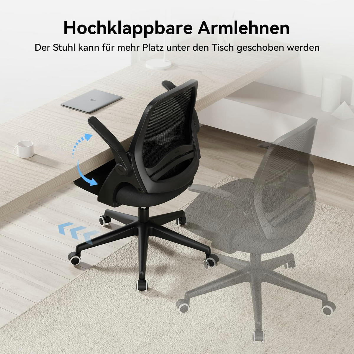 BÜROSTUHL J1 Mesh Schwarz - Schwarz, Kunststoff (60/100/60cm)