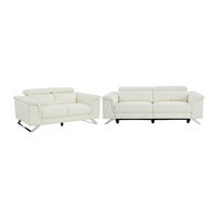COUCHGARNITUR - 5 Personen - leder - weiß Breyt - Weiß, Leder (170/77/108cm) - Vente-Unique